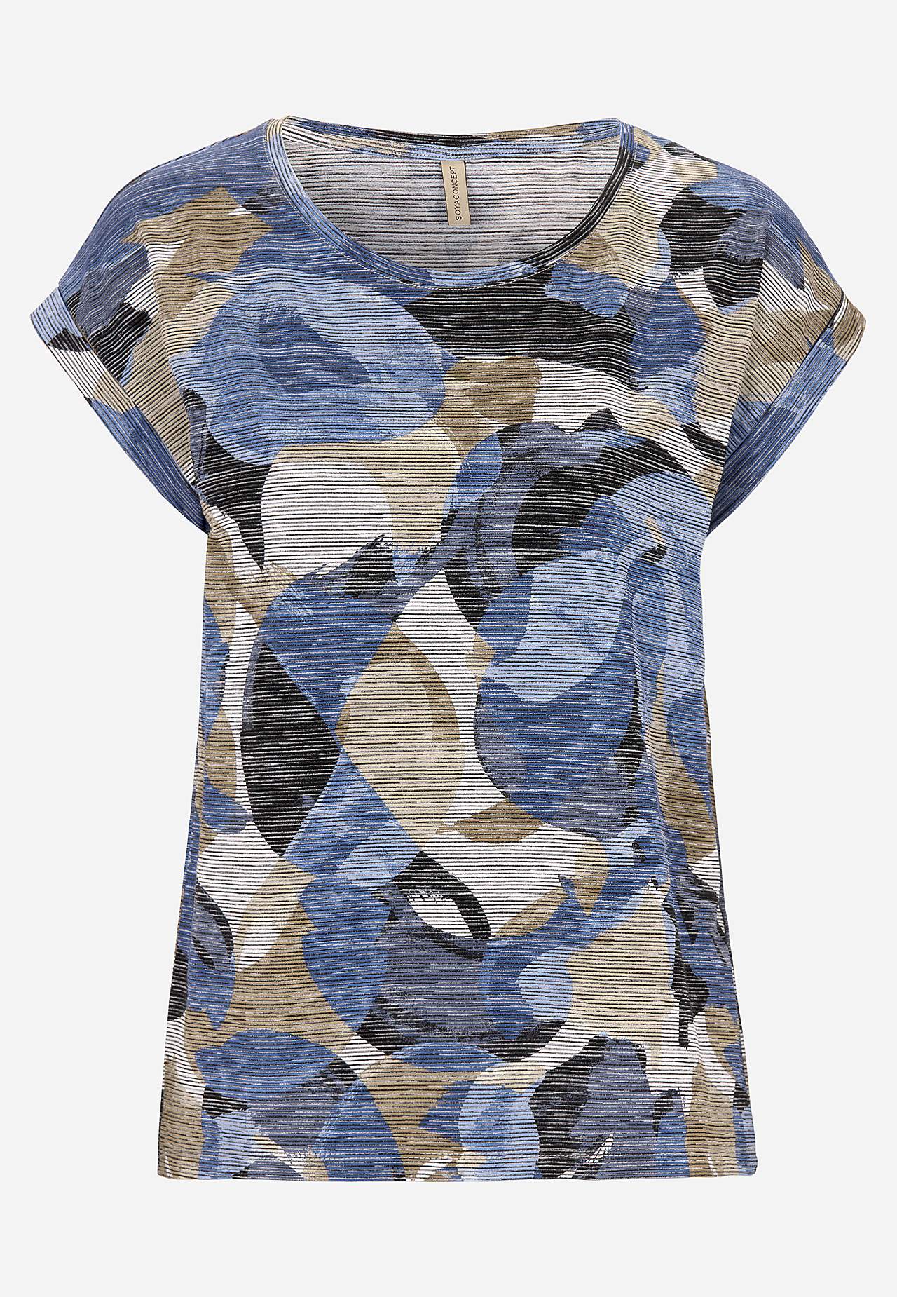 Lehtikuvioinen trikootoppi