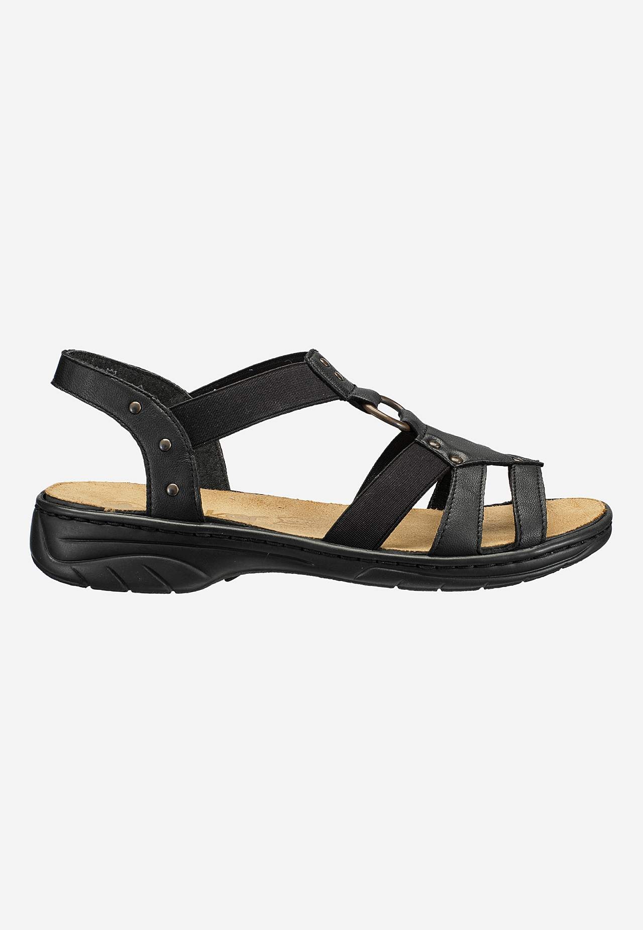 Nahkasandaali joustoremmeillä