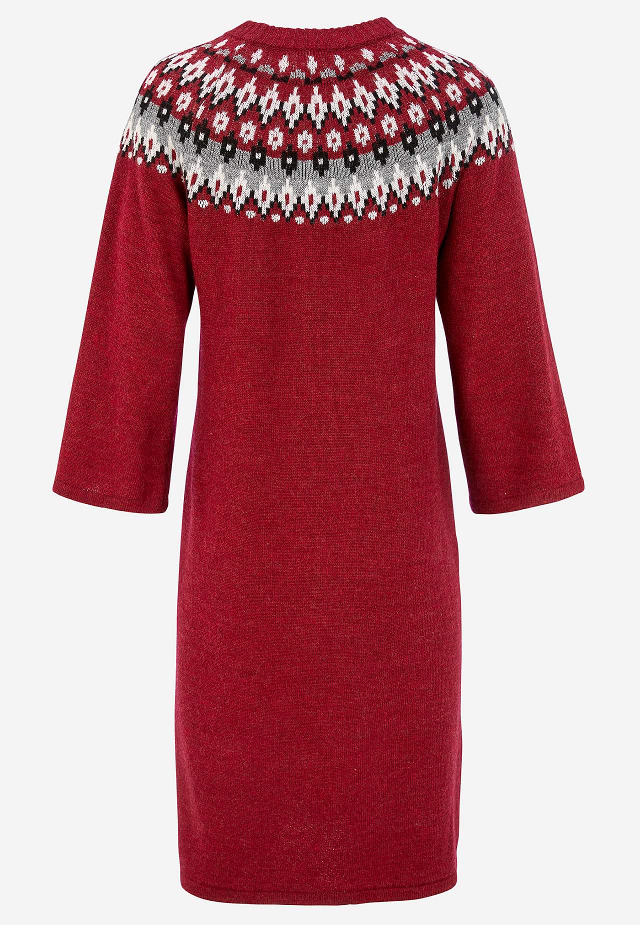 Neulottu, jacquard-kuvioinen mekko