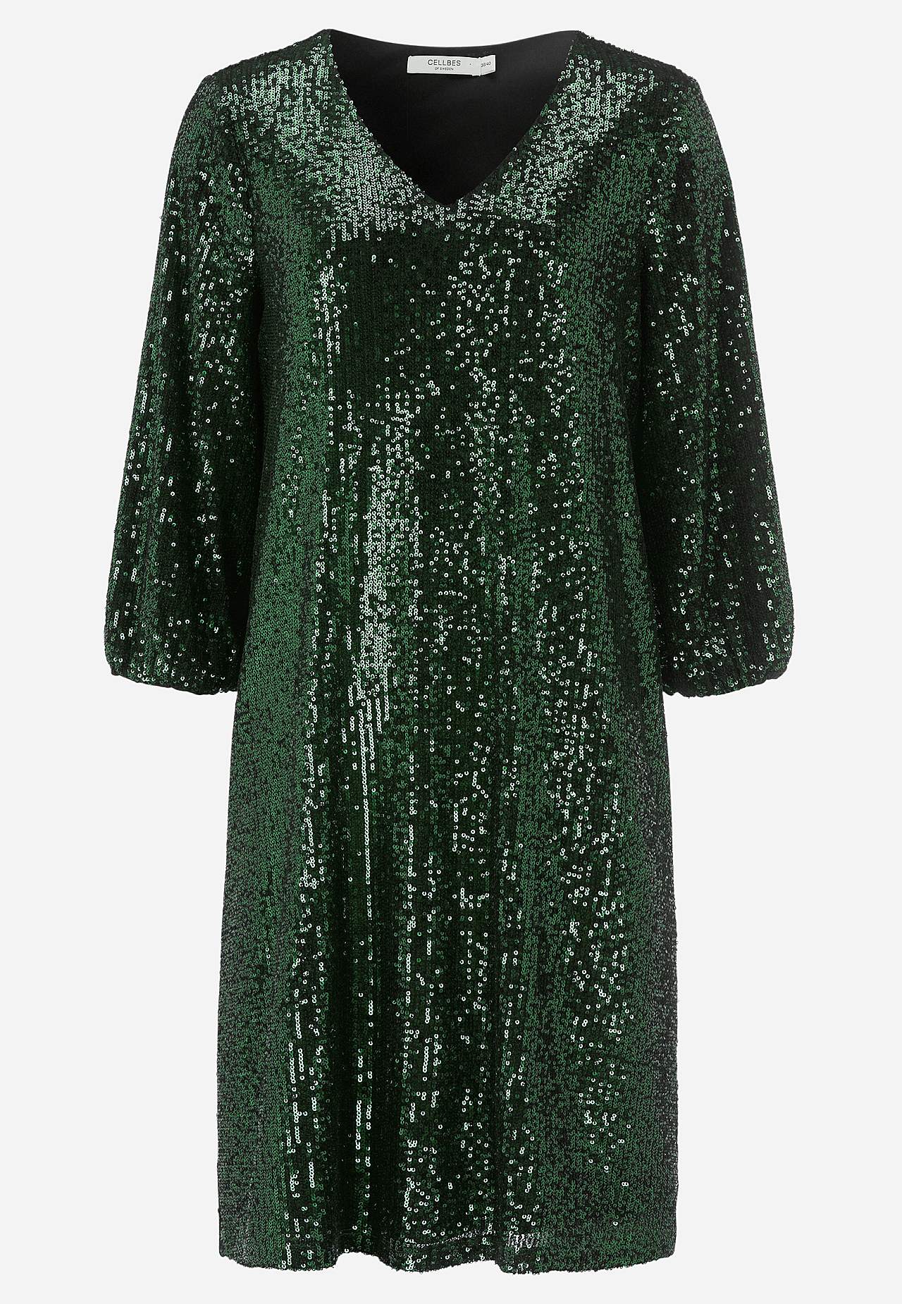 V-kaula-aukkoinen paljettimekko