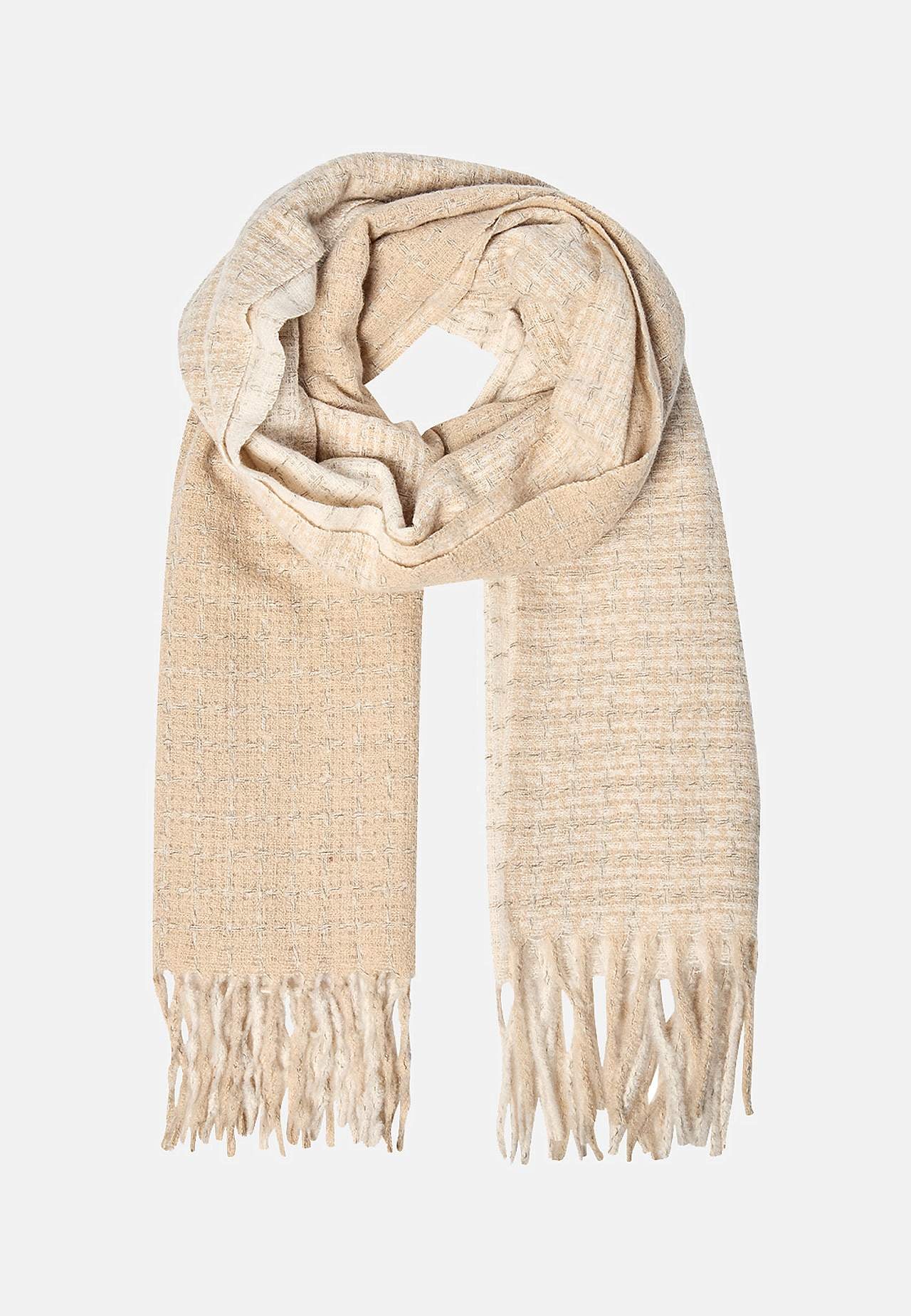 Neulottu huivi hapsuilla