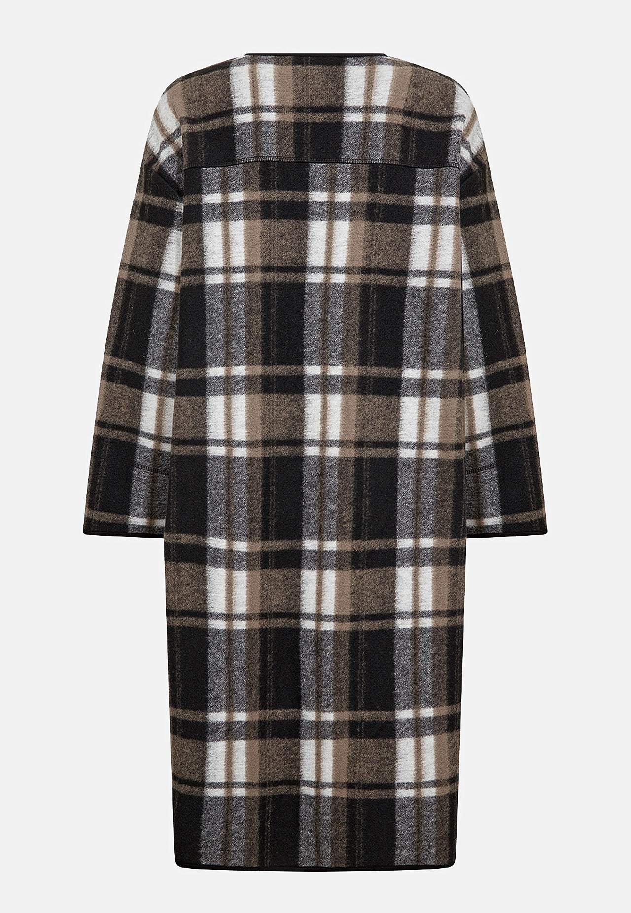 Huovutettu, ruudullinen takki