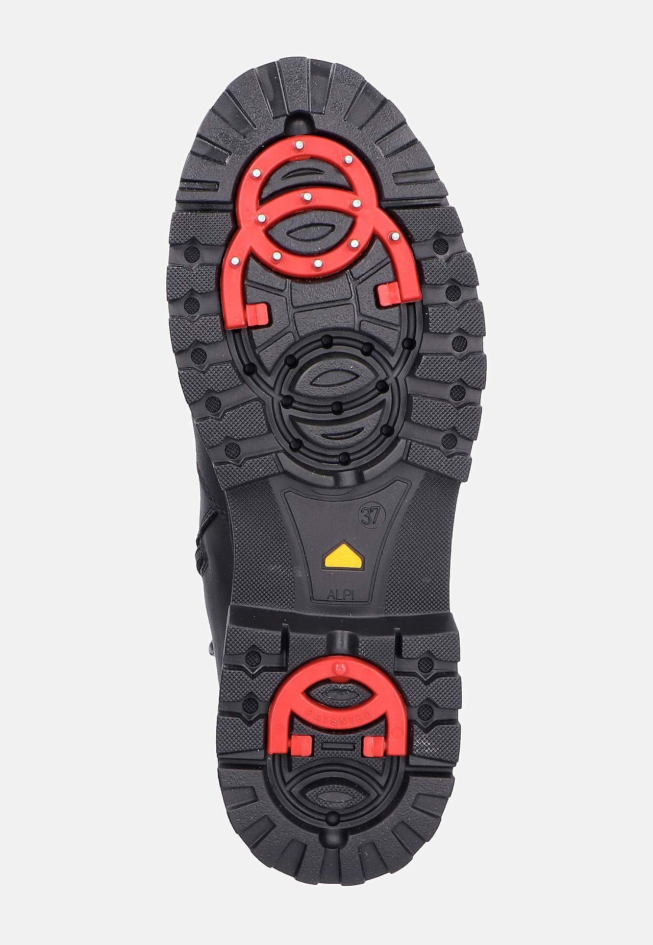 Nahkakenkä sisäänvedettävillä jääkengillä