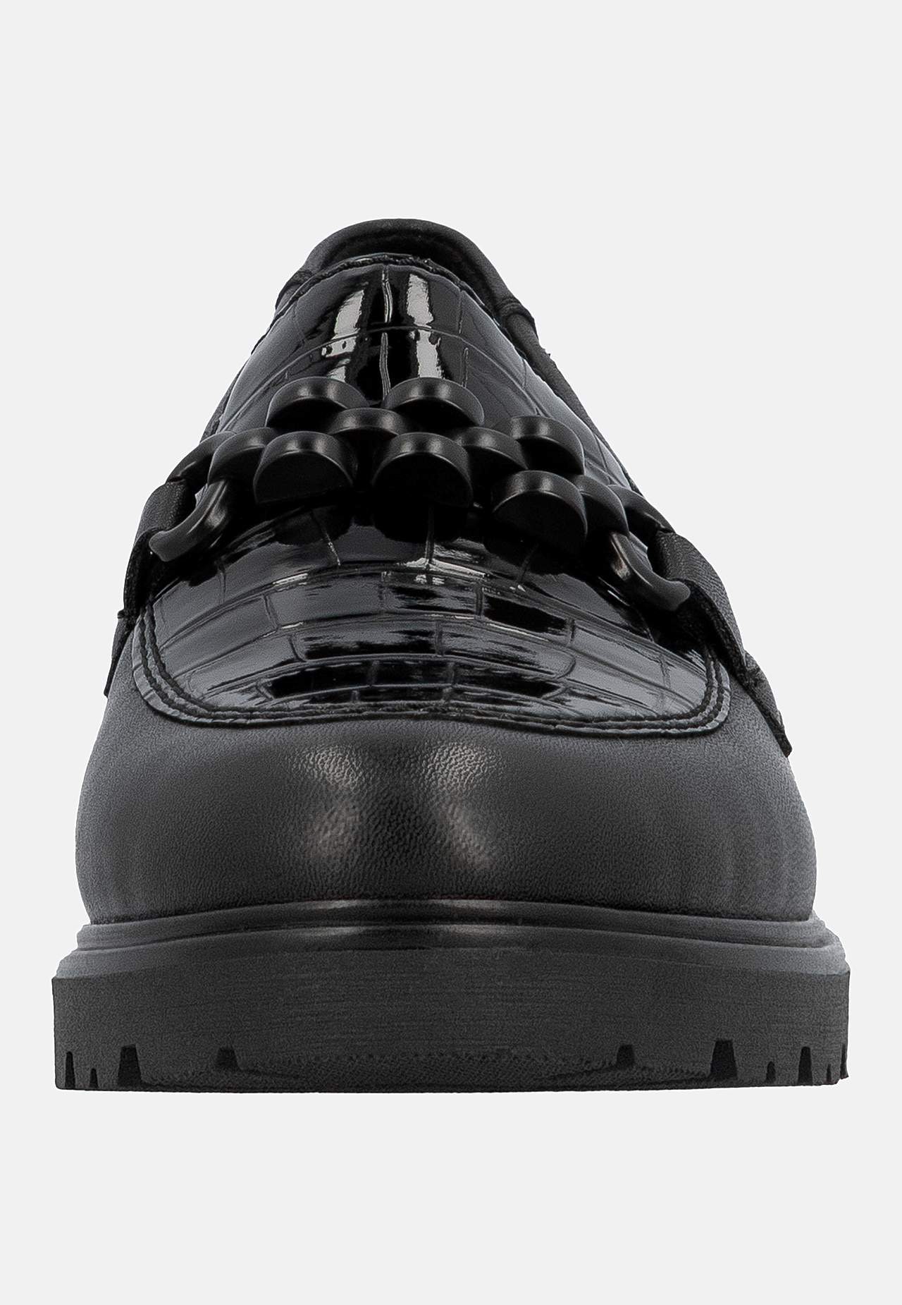 Loaferi mustalla metallikiinnikkeellä