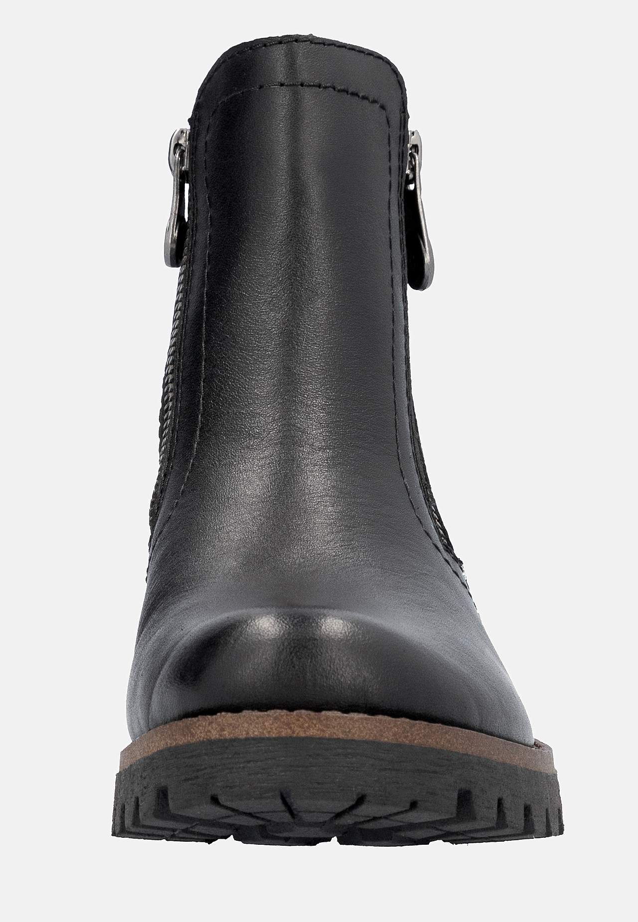 Nahkakenkä kaksinkertaisilla vetoketjuilla