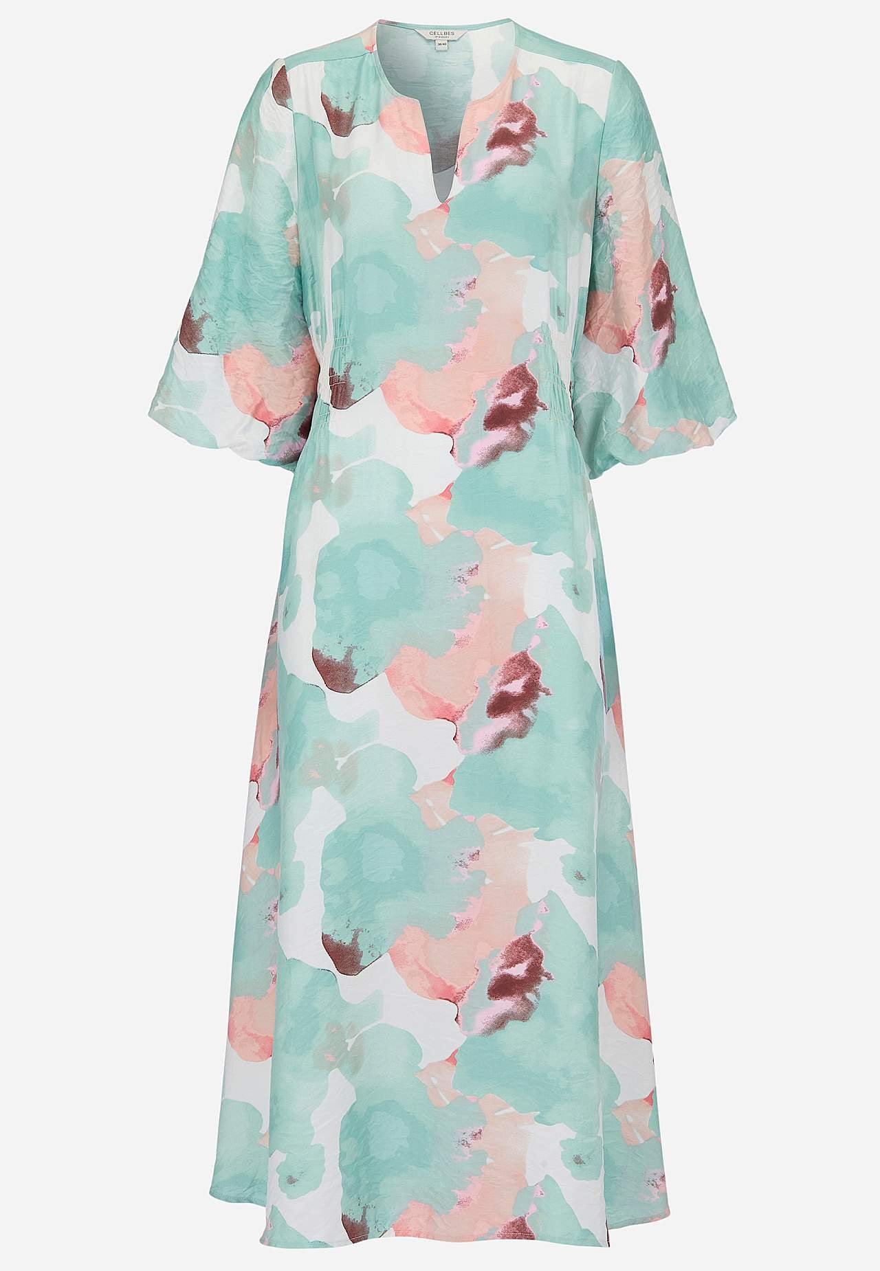 Mekko vuoratuilla puhvihihoilla