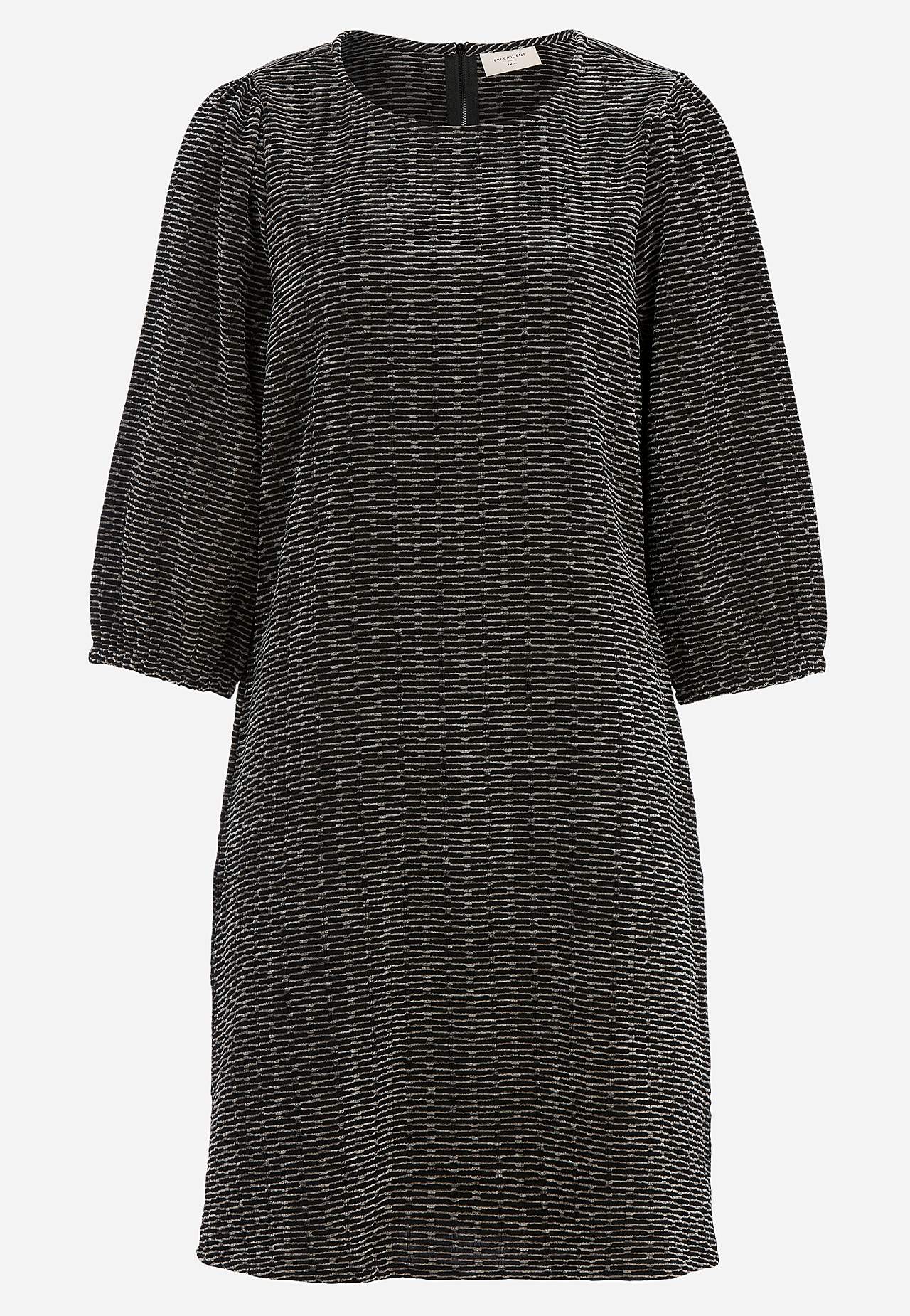 Jacquard-neuloksinen mekko taskuilla