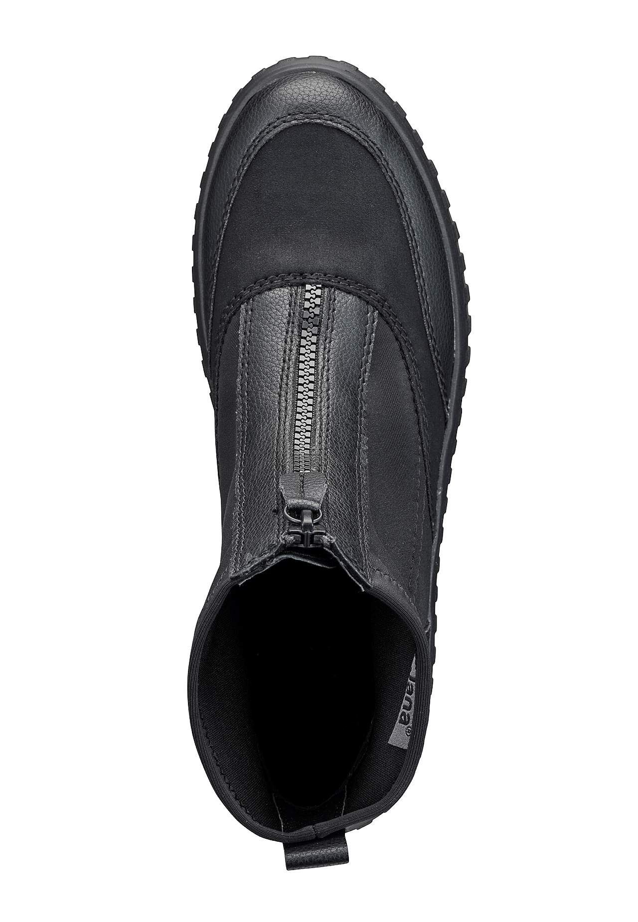 Varsikenkä vetoketjulla jalkapöydän päällä