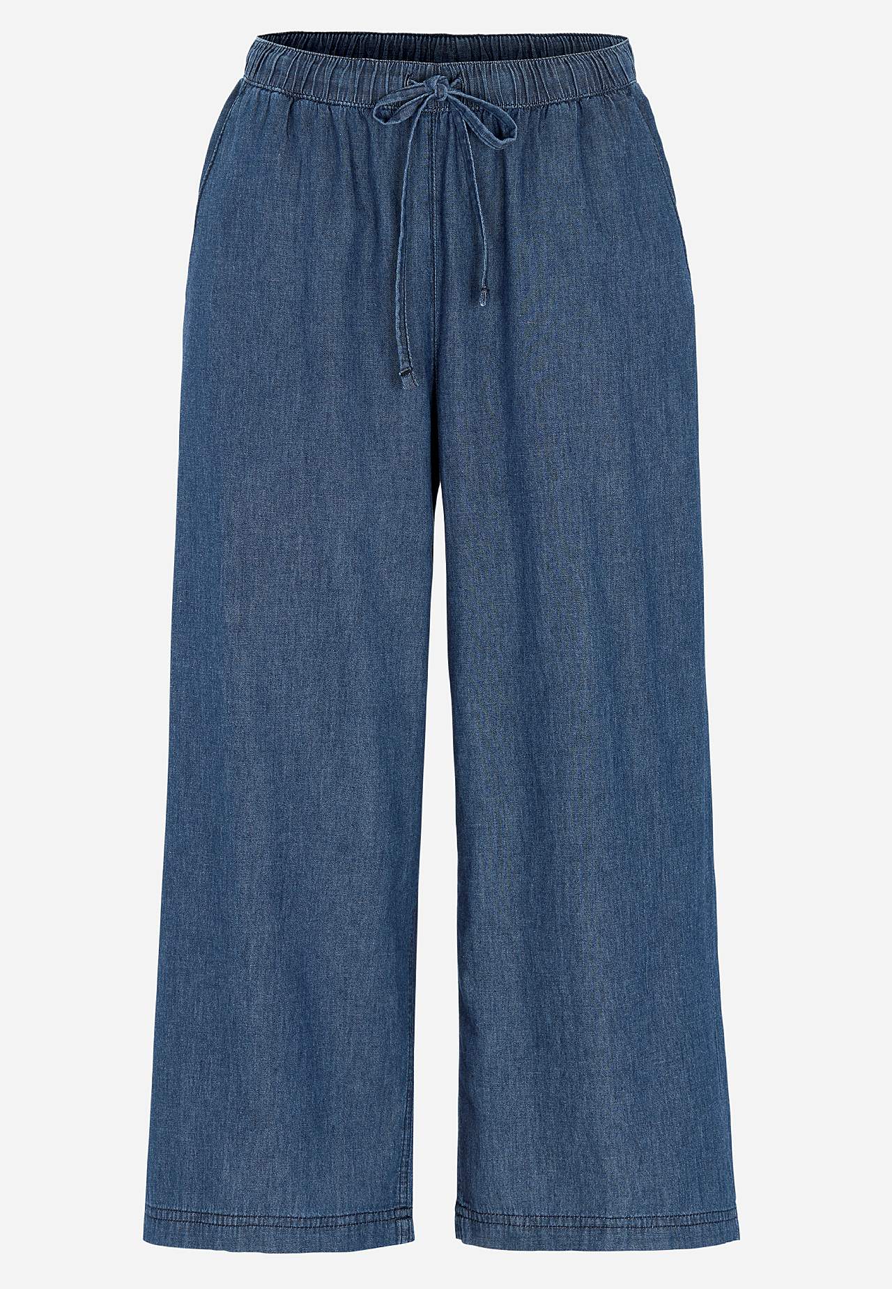 Culottehousut pehmeästä, ilmavasta denimistä