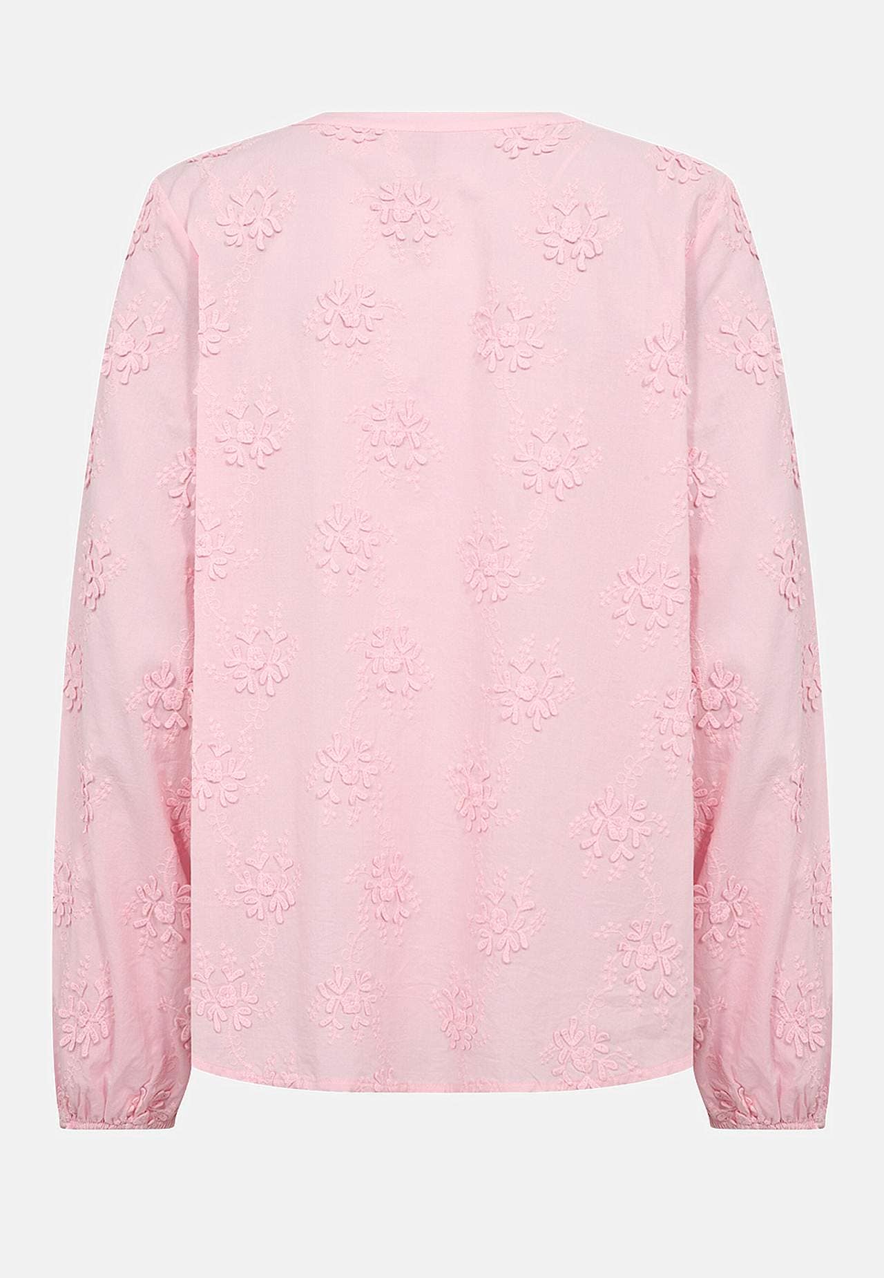 Puuvillapusero kukka-applikaatioilla