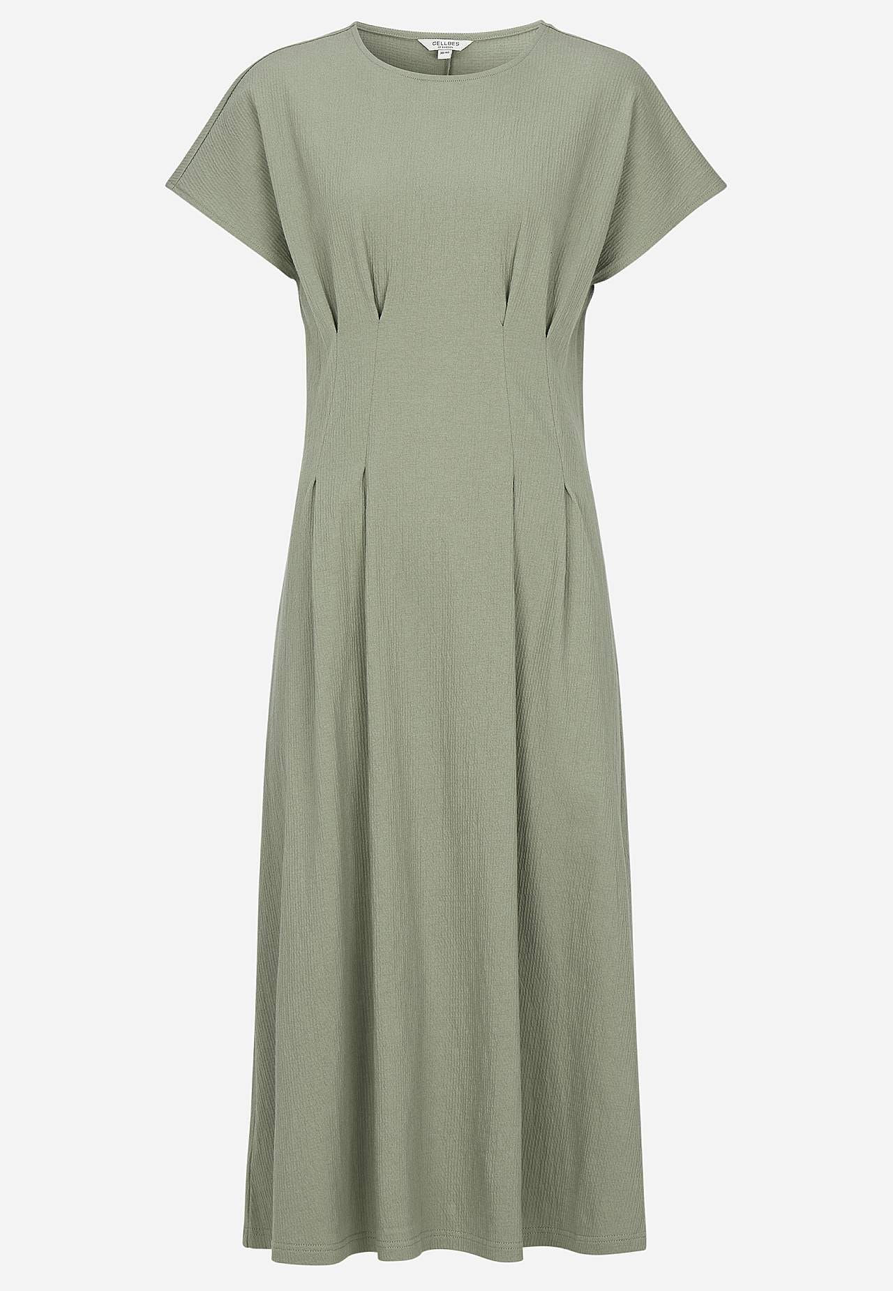 Mekko rypytetystä puuvillajersey-kankaasta