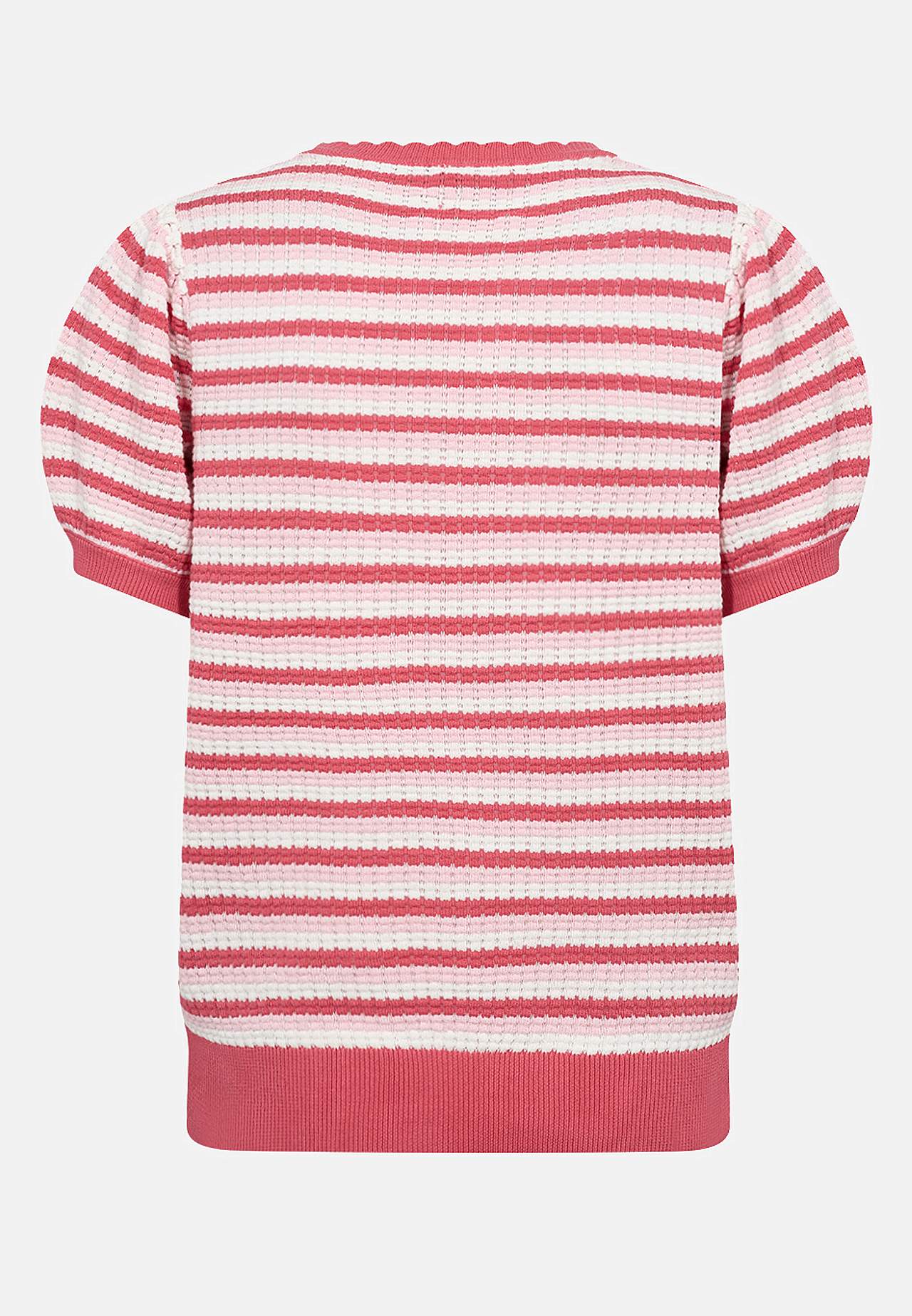 Tiheäsilmukkainen, raidallinen toppi