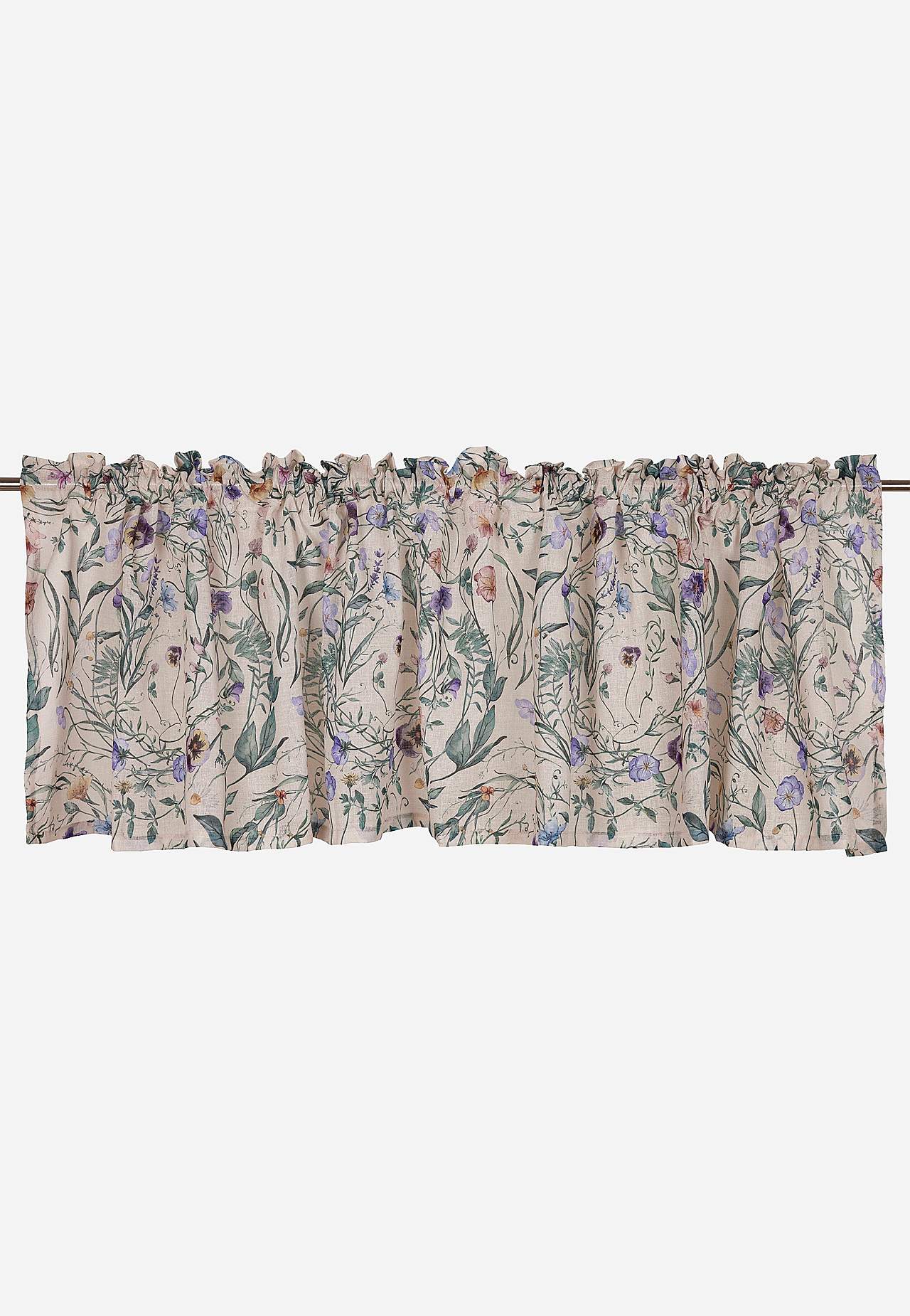 Kukkakuvioinen usean kiinnitystavan verhokappa